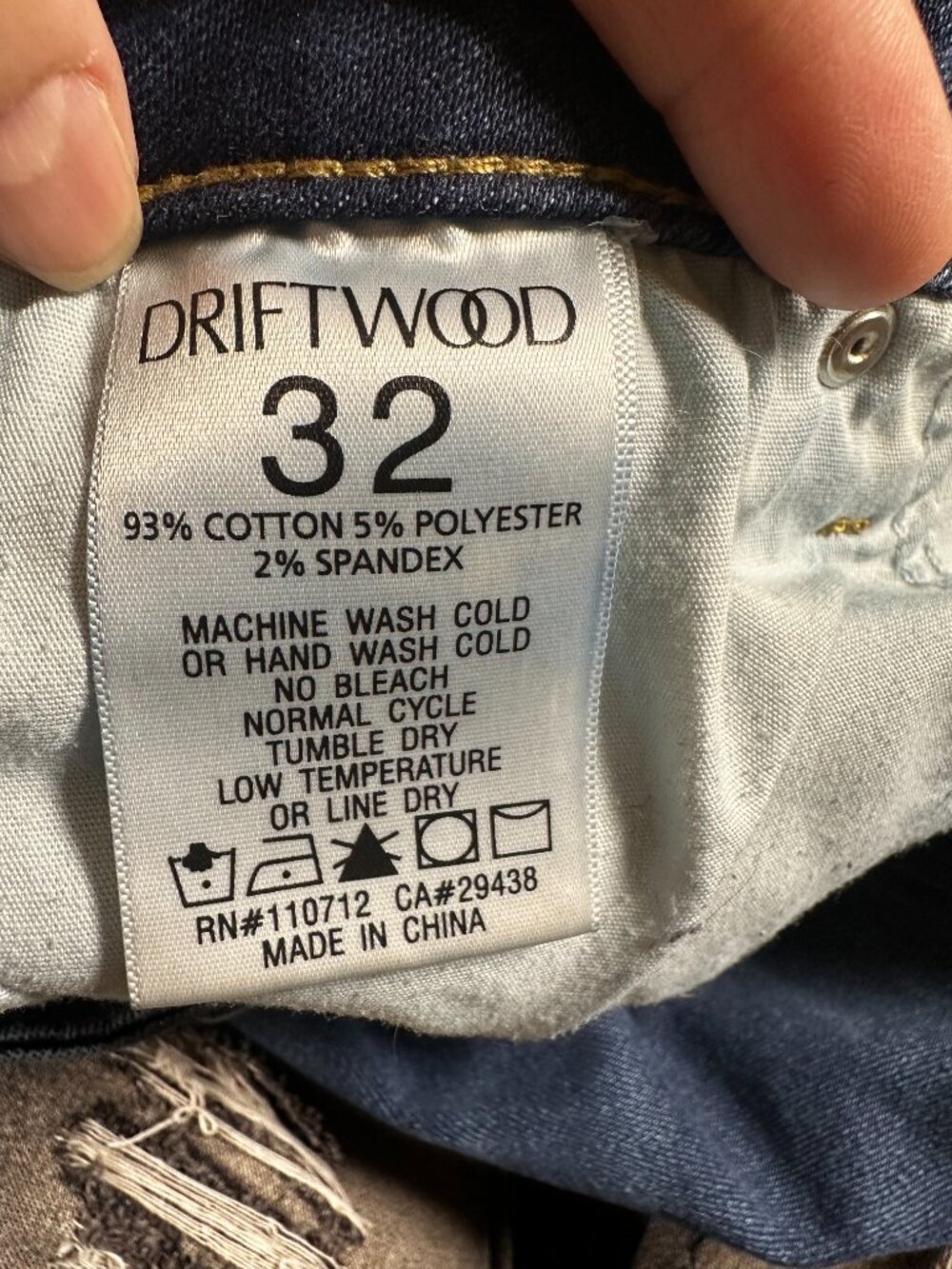 Driftwood Wyatt High Rise Button Fly Flare Jeans Size 32 Dark Wash - Picture 8 of 10